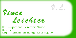 vince leichter business card